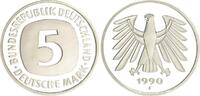 Deutschland / Bundesrepublik 5 Mark 5 DM Kursmünze 1990F TOP-Erhaltung ! Polierte Platte (PP, Proof) -