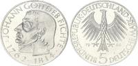 Bundesrepublik Deutschland 5 Mark Probe 5 Mark 1964J Fichte Gedenkmünze Probe ohne Randschrift !!! -