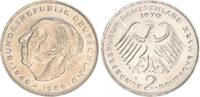 Deutschland 2 DM 2 DM Heuss 1970 F, Fehlprägung,auf halbem geplatzten Schrötling -