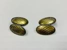 835 Silber Manschettenknöpfe, Silber 835, zum teil vergoldet, je 4,12g, ca. 2cm groß -