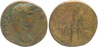 Antike / Römische Kaiserzeit/ Dupondius Aelius Caesar, Dupondius, Pannonia frontal stehend, s-ss/f.s -