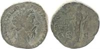 Antike / Römische Kaiserzeit / Marcus Aurelius Sesterz Marcus Aurelius, 139-180, RV: Aequitas mit Waage + Füllhorn -