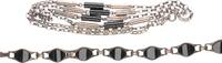 Kette & Armband, Silber 835, mit Onyx, 40,2g -