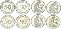 Deutschland 50 Pfennig 50 Pfennig 1986 D,F,G,J 4 Münzen komplett PP -