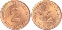 Deutschland 2 Pfennig 2 Pfennig 1950 G seltene Erhaltung: Prachtexemplar, Stempelglanz -