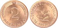 Deutschland 2 Pfennig 2 Pfennig 1950 G seltene Erhaltung: Prachtexemplar, Stempelglanz -