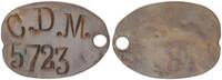 Kolonien: Deutsch-Südwestafrika Arbeitermarke der Diamantenmine CDM Nr. 5723 Deutsch-Südwestafrika Oranje/Lüderitz Arbeitermarke der Diamantenmine CDM -
