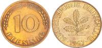 Deutschland 10 Pfennig BRD 10 Pfennig 1967 G seltenes Jahr und Münzzeichen -