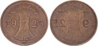 Deutschland / Weimar 1 Pfennig Weimar 1 Reichspfennig 1925 Fehlprägung: 2x Ährenseite,1x incus geprägt -