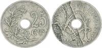 Belgien 25 Centimes, Belgien 25 Centimes 1922 Fehlprägung auf fehlerhaftem Schrötling -