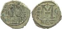 Antike / Byzanz Justinus II Follis Byzanz Justinus II. 565-578 n.Chr Nikomedia Bronze Follis J. 569/570 ss -