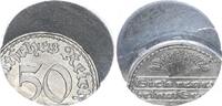 Deutschland - Weimarer Republik 50 Pfennig Weimar 50 Pfennig J.301 dezentrierte Fehlprägung ohne Riffelrand, ohne Jahr -