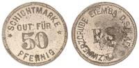 Kolonien: Deutsch-Südwestafrika 50 Pf. o.Jahr Zinnerzgrube Etemba 50Pf.Schichtmarke Fundexemplar