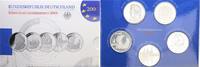 Bundesrepublik Deutschland Offizieller Blister mit 10 Euro Gedenkmz. 5 Stück 10 Euro Silber Gedenkmünzen -