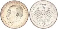 Deutschland 2 DM 2 DM J.406 Adenauer 1969D, Fehlprägung, Schrötling zu dünn, 3,81g, -