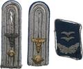 3. Reich Uniformteil Hermesstab, Truppensonderdienst TSD, Oberstleutnant Schulterklappe, Kragenspiegel -