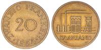 Nebengebiete / Saarland 20 Franken Saarland 20 Franken, f. st -