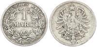 Deutsches Kaiserreich 1 Mark Kaiserreich 1 Mark Kursmünze J.9 Silbermünze kleiner Adler -