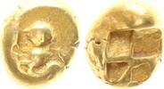 Antike / Griechenland Mysia Kyzikos Hekte Elektron-Gold Mysia Kyzikos Hekte Elektron-Gold Schnecke über Thunfisch/ vierteiliges incusum -