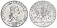 Bundesrepublik Deutschland 5 Mark Schiller 5 Mark Schiller Gedenkmünze 1955 F -