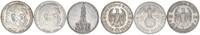 3. Reich 3 x 5 Mark Hindenburg mit und ohne HK+Kirche 3. Reich Lot 5 Mark Hindenburg mit und ohne HK und Garnisonkirche ohne Datum -