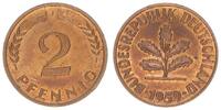 Deutschland 2 Pfennig BRD 2 Pfennig 1959 J prägefrisch -