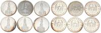 Deutschland/Drittes Reich 6 x 5 Mark Drittes Reich 5 Mark Garnisonkirche 1935 ADEFGJ ,Komplettsatz -