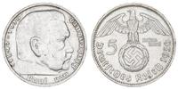 Drittes Reich - Deutschland 5 Mark Reichsmark 3. Reich 5 Mark Hindenburg 1936 J kleine Auflage -