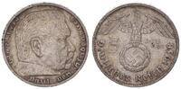Drittes Reich - Deutschland 5 Mark Reichsmark 3. Reich 5 Mark Hindenburg 1938 E -