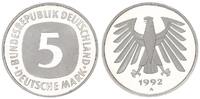 Deutschland / Bundesrepublik 5 Mark 5 DM Kursmünze 1992A TOP-Erhaltung ! Polierte Platte (PP, Proof) -