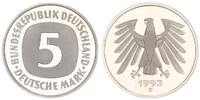 Deutschland / Bundesrepublik 5 Mark 5 DM Kursmünze 1993D TOP-Erhaltung ! Polierte Platte (PP, Proof) -