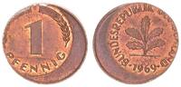 Deutschland 1 Pfennig 20 % dezentriert BRD 1 Pfennig 1969 G Fehlprägung: 20% dezentriert -
