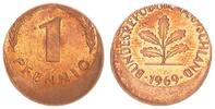 Deutschland 1 Pfennig 20 % dezentriert BRD 1 Pfennig 1969 Fehlprägung: 20% dezentriert -