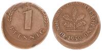 Deutschland 1 Pfennig 20 % dezentriert BRD 1 Pfennig 1950 G Fehlprägung: 20% dezentriert -
