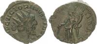 Antike / Römische Kaiserzeit / Victorinus Antoninian Victorinus Antoninian Providentia steht n.l. mit Stab, Globus und Füllhorn -