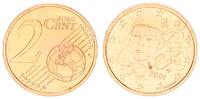 Frankreich 2 Cent Frankreich 2 Cent Kursmünze 2001 prägefrisch -