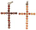 Anhänger Kreuz Anhänger mit Granatstein, 750 Weißgold, 2,74g, 3cm groß -