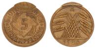 Weimar 5 Pfennig Fehlprägung Weimar, Fehlprägung: 5 Pfennig 1924 A J.308 Wertseite,Abdruck -