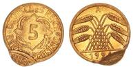 Deutschland / Weimar 5 Pfennig Weimar 5 Pfennig 1924 A Fehlprägung Doppelprägung der Wertseite !!! -