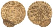 Deutschland / Weimar 5 Pfennig Weimar 5 Pfennig 1924 A Fehlprägung Doppelprägung der Wertseite !!! -