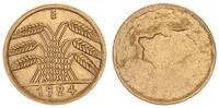 Deutschland / Weimar 5 Pfennig, einseitig geprägt 5 Pfennig 1924 E einseitig geprägt, nur Bildseite, Normalgewicht, Riffel -