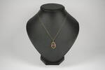 Kette Kette, Silber vergoldet, mit roten Stein , 2,3g, 40cm lang -