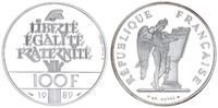 Frankreich 100 Francs Frankreich Silbermünze zu 100 Francs 200 J. frz. Revolution. 1989 -