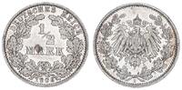 Kaiserreich Deutschland 1/2 Mark Deutsches Kaiserreich, 1/2 Mark Silber 1906 E * -