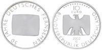 Deutschland / Eurowährung 10 Euro 50 Jahre Dt. Fernsehen 2002 Münzzeichen G 10 Euro 50 Jahre Dt.Fernsehen 2002 Münzzeichen G Polierte Platte, in Münzkapsel -