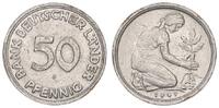 Deutschland 50 Pfennig 50 Pfennig J.379, 1949 F magnetisch auf Fremdrohling, 3,51g -