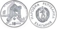 Bulgarien 10 Leva Bulgaria 10 Aeba 1987 Olympiade 1988 Calgary Hockey Spieler -