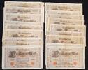 Dt. Reich, Kaiserreich Lot 100x 1000 Reichsmark, rotes Siegel, Händlerposten -