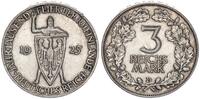 Weimarer Republik - Deutschland 3 Mark Weimar 3 Mark 1925 D Rheinlande -