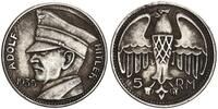 3.Reich 5 RM Versilberte Medaille Adolf Hitler 1935 5 RM, spätere Prägung ** -